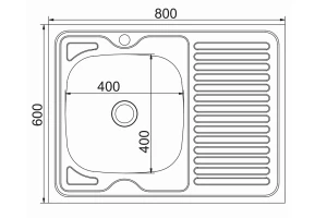 Второе фото. Мойка накладная с крылом MIXLINE 527971