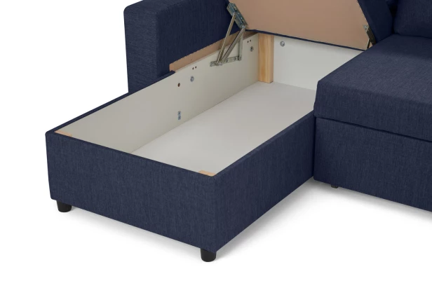 Угловой диван-кровать - аналог IKEA VILASUND, 235х90х155 см, синий (изображение №12)