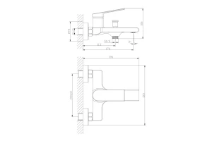 Второе фото. Смеситель для ванны и душа Gauss