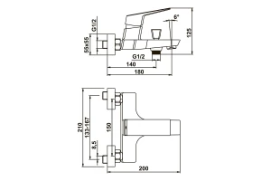 Смеситель для ванны ARGOTECH Grano white с изливом