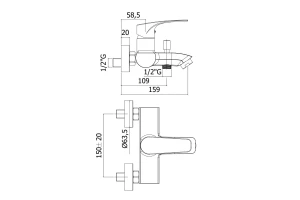 Второе фото. Смеситель для ванны Paffoni Lime