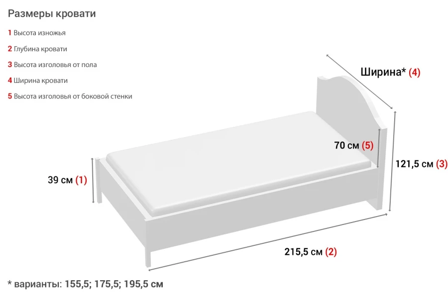 Кровать с подъёмным механизмом Колизей (изображение №6)