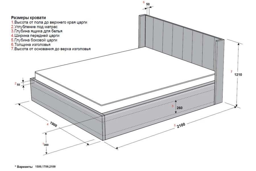 Кровать с подъёмным механизмом Барселона 140х200 см (изображение №4)