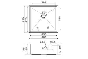 Второе фото. Мойка врезная OMOIKIRI Kasen 48