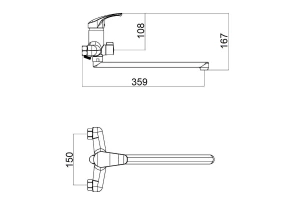Второе фото. Смеситель для ванны и душа ONELIFE P11-218cr