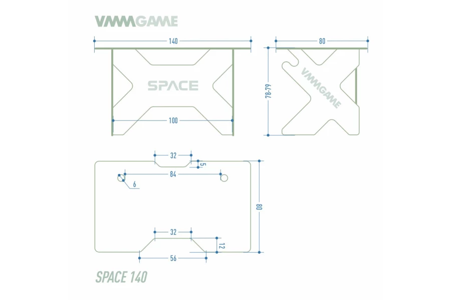 Игровой компьютерный стол VMMGAME Space 140 Light Blue (изображение №12)