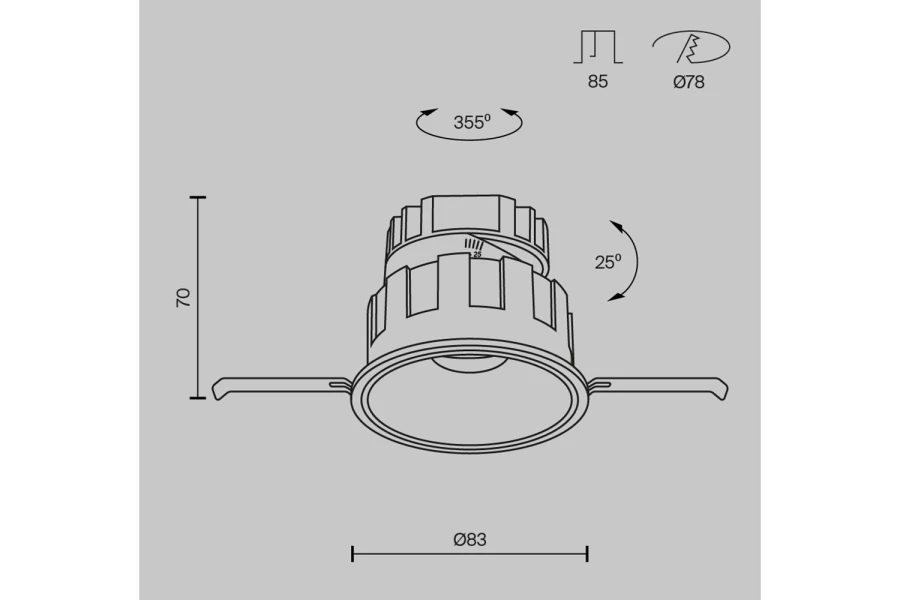 Светильник встраиваемый MAYTONI Downlight Wise (изображение №14)