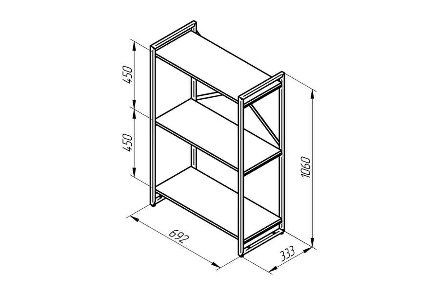 Стеллаж с 3 полками