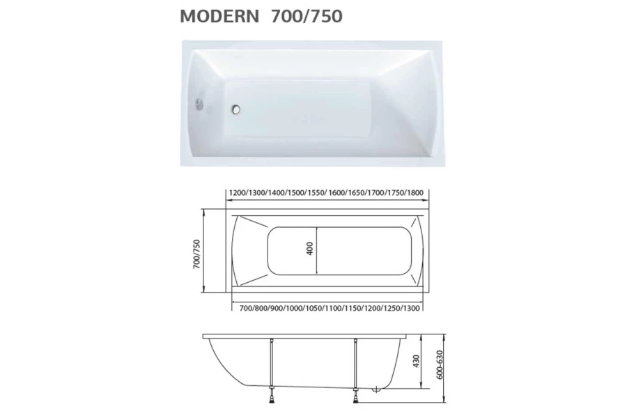 Ванна Modern 165x70 см (изображение №11)
