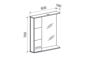 Второе фото. Зеркальный шкаф Монтана