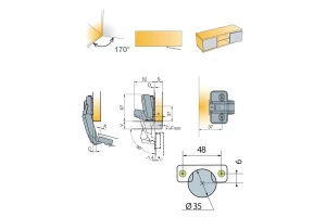 Второе фото. Комплект петель Titus T-type