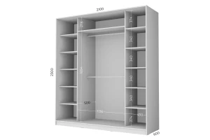 Шкаф-купе 3-дверный Loft 210х62 см