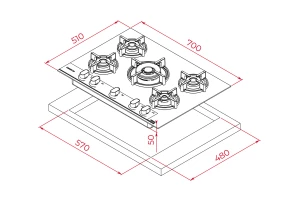 Второе фото. Газовая варочная панель Teka Infinity GBC 75-G1 GBN