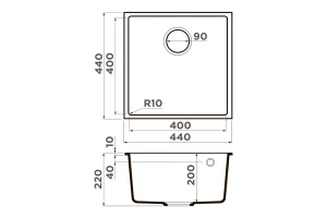 Второе фото. Мойка врезная OMOIKIRI Bosen 44