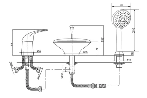 Второе фото. Смеситель на борт ванны Iris