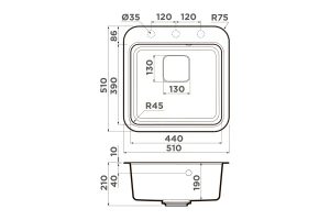 Второе фото. Мойка врезная OMOIKIRI Tasogare 51