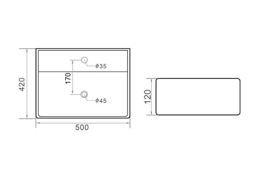 Раковина накладная ORANGE B04-500w (изображение №6)