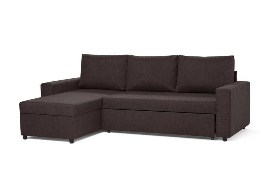 Угловой диван-кровать - аналог IKEA VILASUND, 235х90х155 см, коричневый (изображение №1)