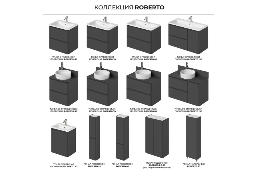 Тумба под раковину подвесная Roberto (изображение №9)