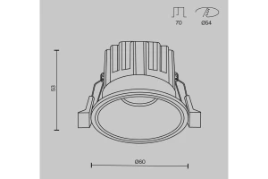 Второе фото. Светильник встраиваемый Downlight Round