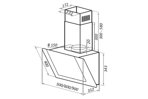 Вытяжка MAUNFELD Wind push 50 Glass Black