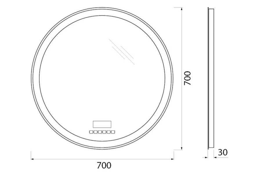 Зеркало с подсветкой SPC-RNG-700-LED-TCH-RAD (изображение №7)