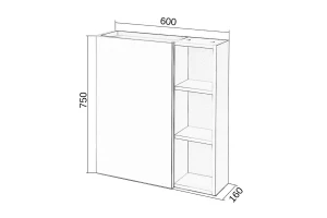 Второе фото. Зеркальный шкаф ORANGE Sistema
