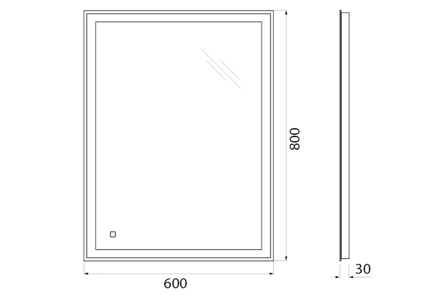 Зеркало с подсветкой SPC-GRT-600-800-LED-TCH (изображение №6)