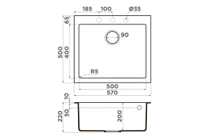 Второе фото. Мойка врезная OMOIKIRI Bosen 57