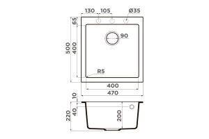 Второе фото. Мойка врезная OMOIKIRI Bosen 47