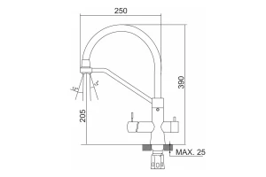 Второе фото. Смеситель для кухни SUS127GY-016F-015