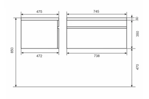 Второе фото. Тумба под раковину подвесная Eva