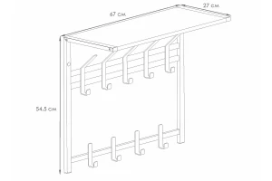 Второе фото. Вешалка с полкой 2-ярусная Торонто 21Д