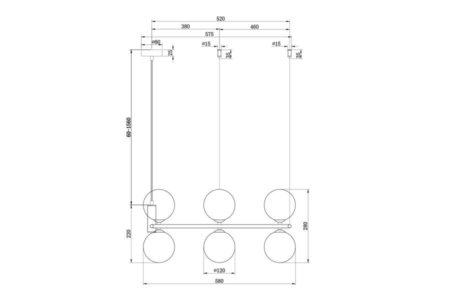 Светильник подвесной MAYTONI MOD013PL 10 кв.м. (изображение №5)