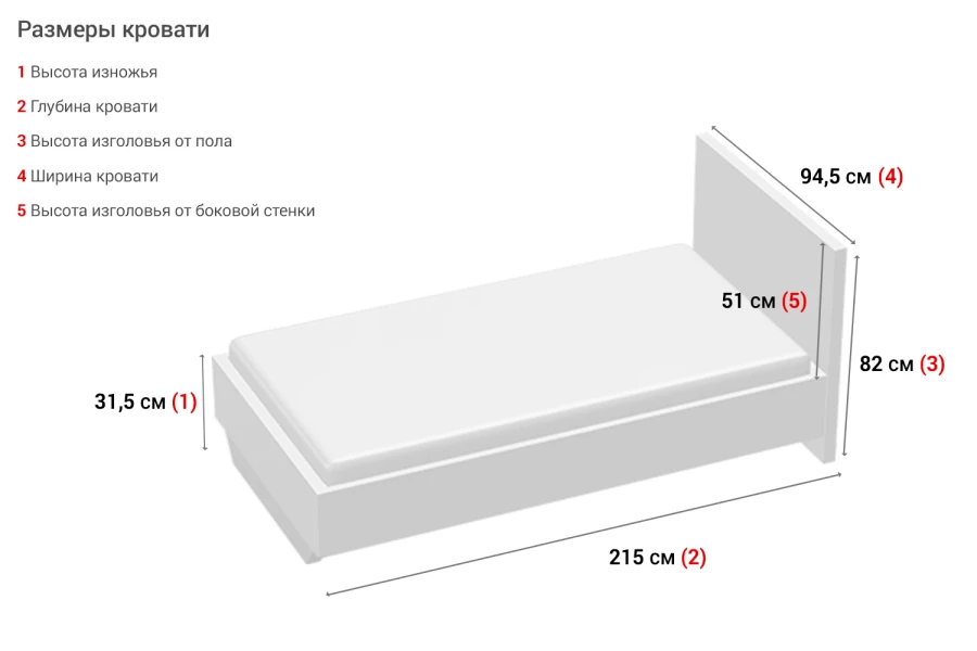 Кровать с подъёмным механизмом Тиволи (изображение №6)
