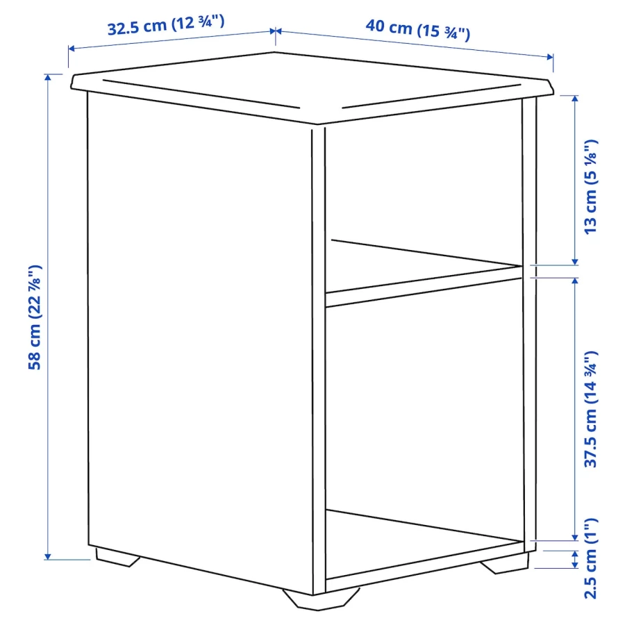 Столик придиванный - IKEA SKRUVBY/ СКРУБВИ ИКЕА, 58х40х32 см, белый/коричневый (изображение №6)