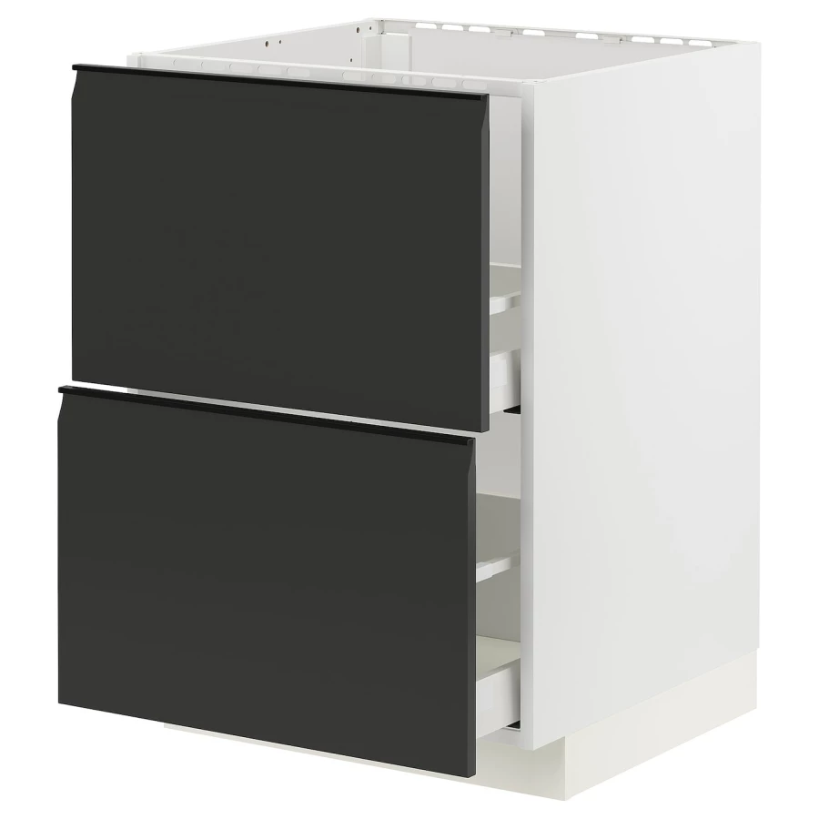 Напольный шкаф - METOD / MAXIMERA IKEA/ МЕТОД/ МАКСИМЕРА ИКЕА,  60х60 см, белый/черный (изображение №1)