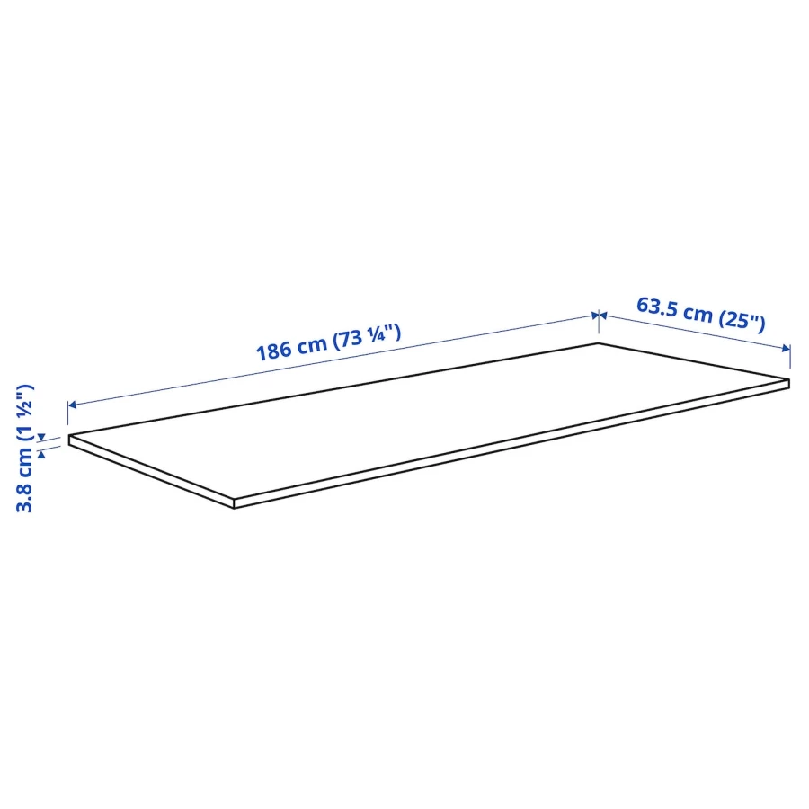 Столешница - IKEA PINNARP/ПИННАРП ИКЕА, 186х63,5х3,8 см, бежевый (изображение №8)