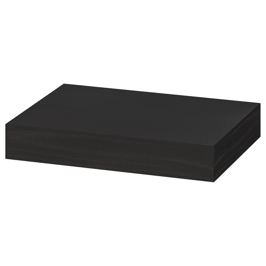 Полка настенная без ножки - LACK IKEA/ ЛАКК ИКЕА, 30x26х5 см, черная (изображение №1)