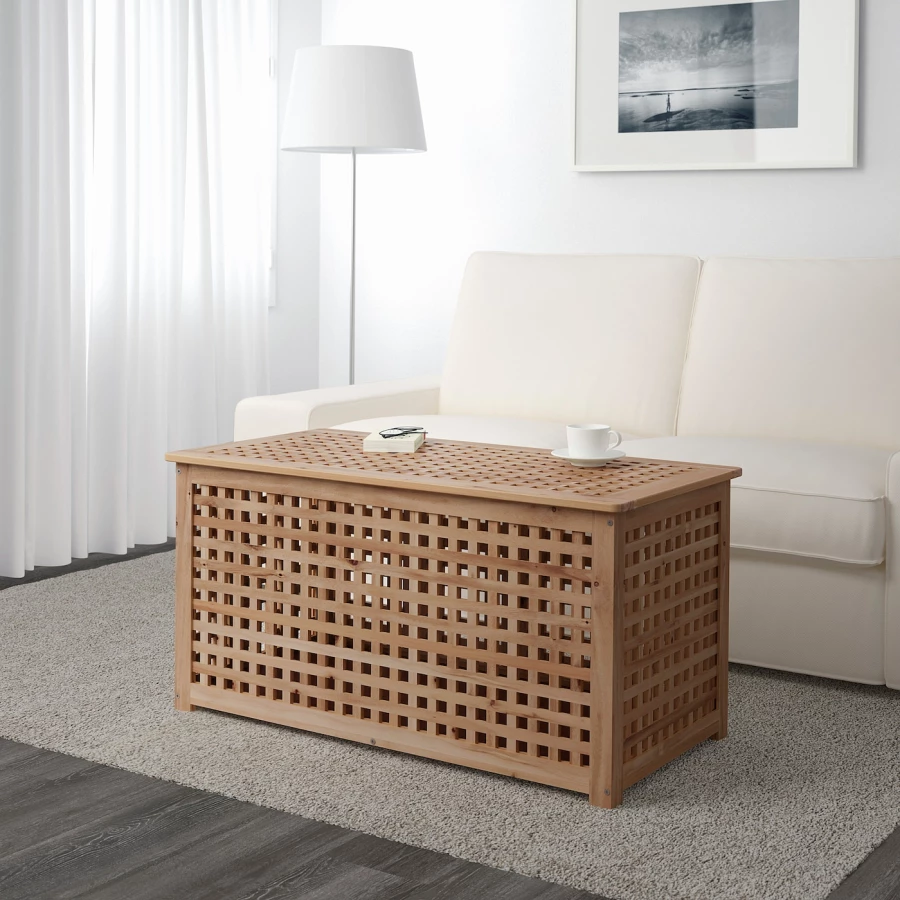 Стол садовый - IKEA HOL, 50x98x50 см, коричневый/светло-коричневый, ХОЛ ИКЕА (изображение №2)