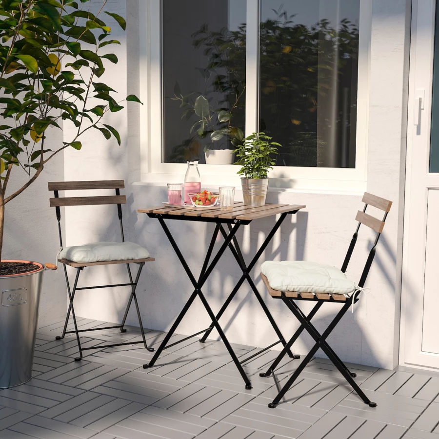 Складной комплект стула и стола - TÄRNÖ /TАRNО IKEA/ТЭРНО ИКЕА, 93х39х9 см, коричневый/ белый (изображение №3)