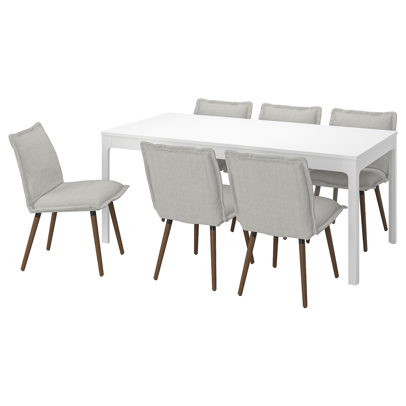Стол и 6 стульев - IKEA EKEDALEN/KLINTEN/ЭКЕДАЛЕН/КЛИНТЕН ИКЕА, 180х240х90 см, белый/серый