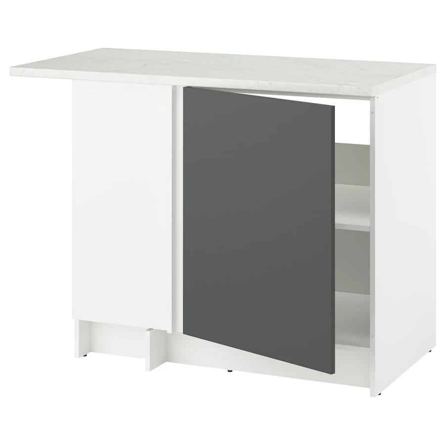 Напольный угловой шкаф - IKEA KNOXHULT/ИКЕА КНОКСХУЛЬТ, белый/черный (изображение №1)