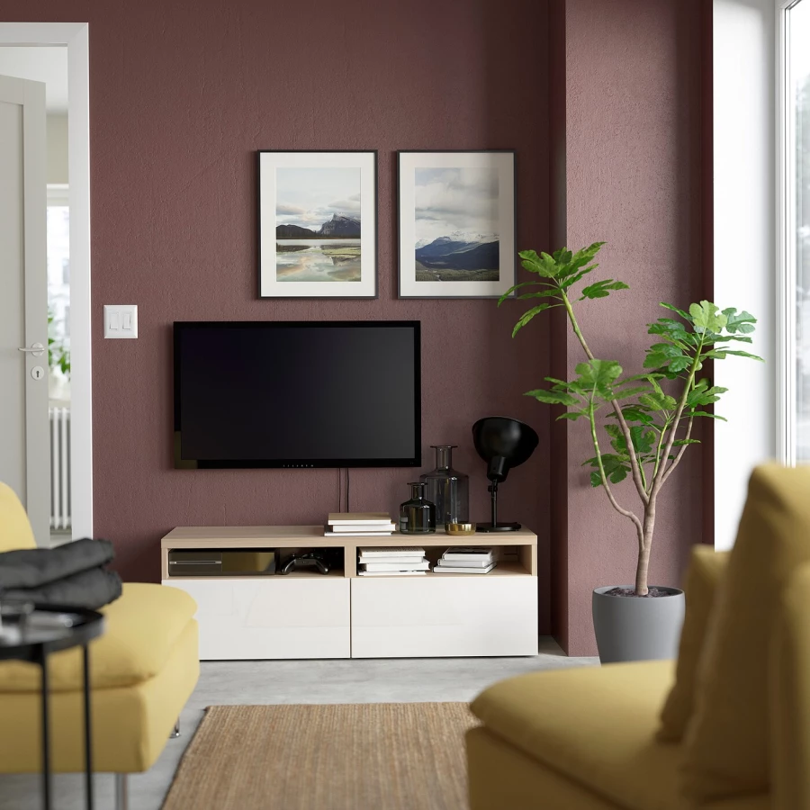 Тумба под ТВ - IKEA BESTÅ/BESTA, 120x42x39 см, коричневый, Бесто ИКЕА (изображение №3)