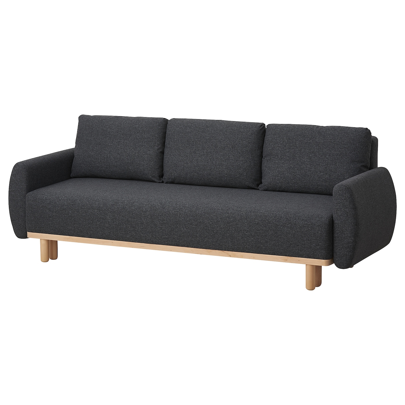 3-местный диван-кровать - IKEA GRUNNARP, 80x89x232см, темно-серый, ГРУННАРП ИКЕА