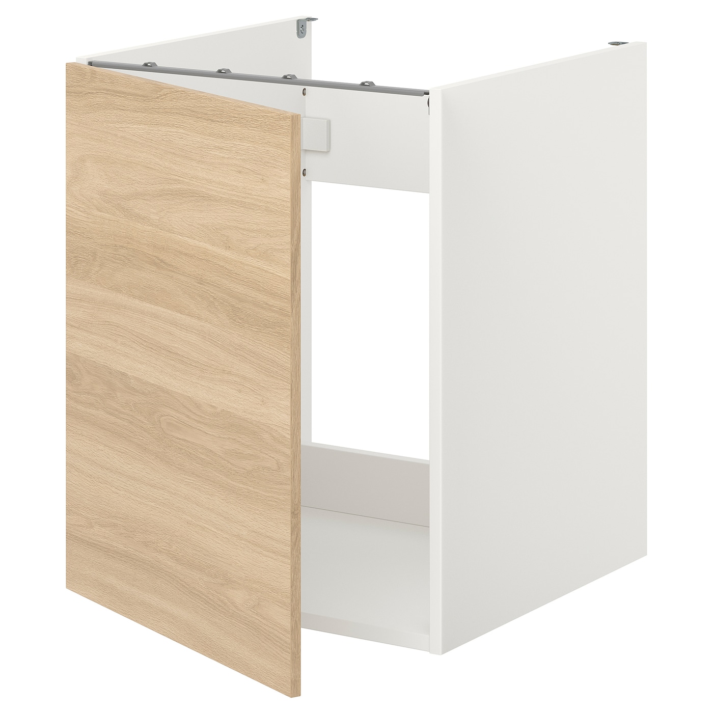 Шкаф для раковины - IKEA ENHET, 75x62x60см, белый/светло-коричневый, ЭНХЕТ ИКЕА