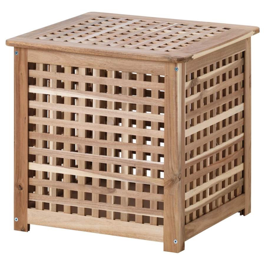 Столик придиванный - IKEA HOL/ ХОЛ ИКЕА, 50х50х50 см, светло-коричневый (изображение №1)