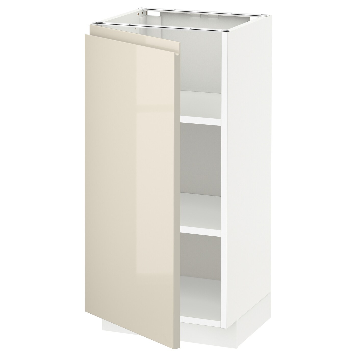 Напольный шкаф - IKEA METOD, 88x39,5x40см, белый/светло-бежевый, МЕТОД ИКЕА