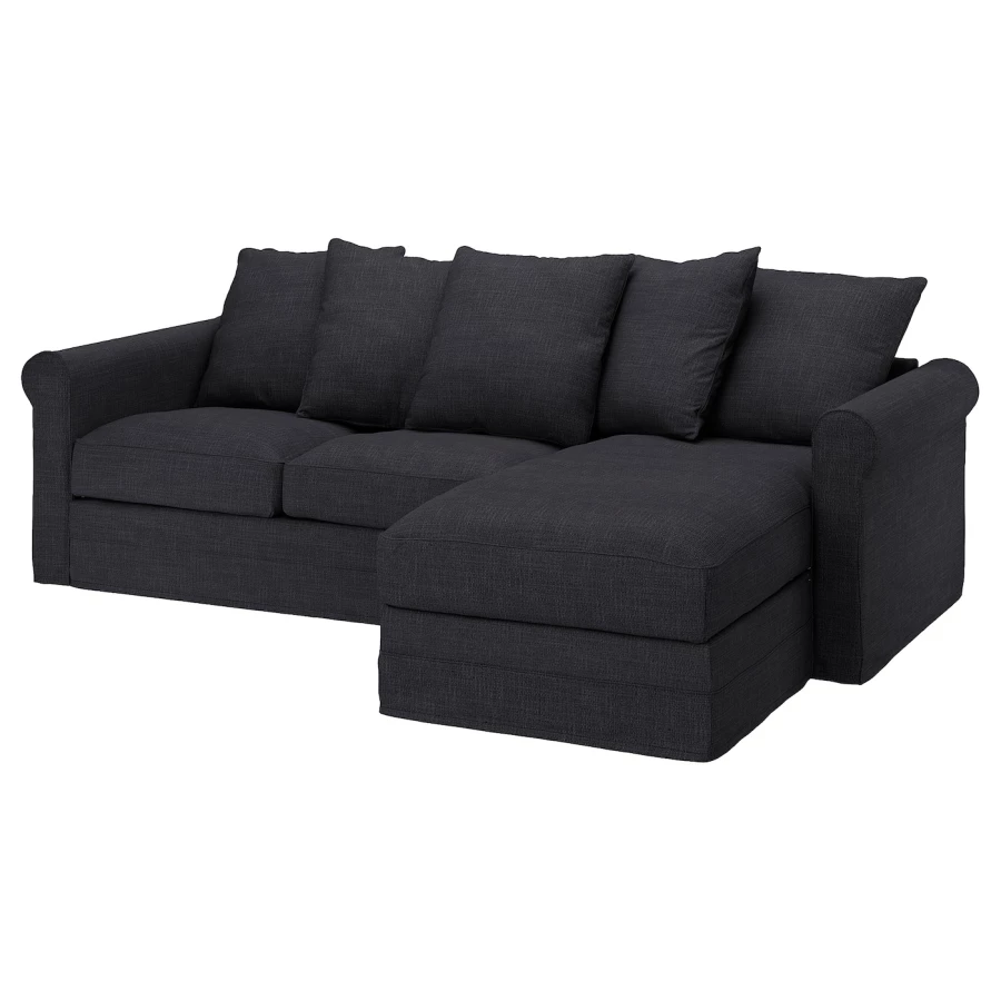 GRÖNLID Чехол на 3-местный диван с шезлонгом/Хилларед антрацит ИКЕА (изображение №1)