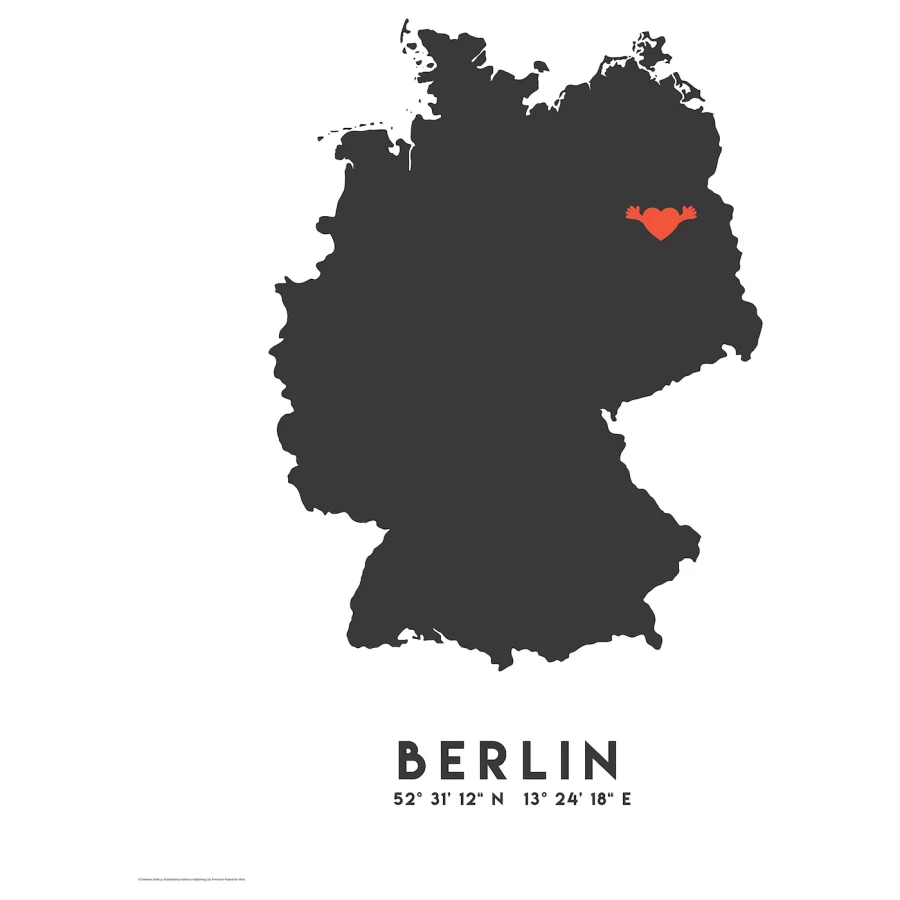 Постер - IKEA BILD, 40х50 см, «Красное сердце, Берлин», БИЛЬД ИКЕА (изображение №1)